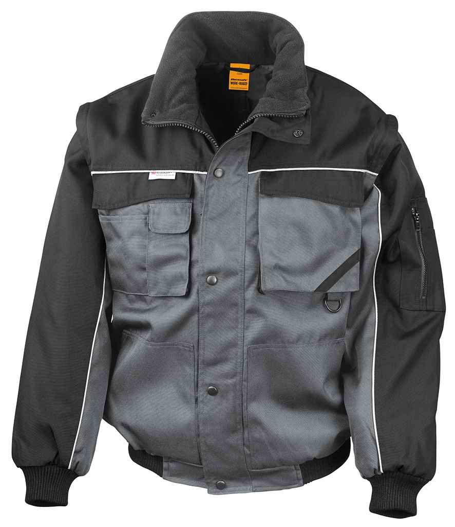 Result Work-Guard Zip Sleeve Heavy Duty Jacket in by Result Work-Guard — Custom branded clothing by Print Press, featuring premium embroidery produced in our specialist print lab in the UK.