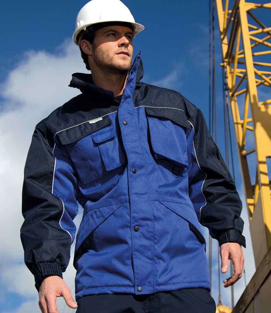 Result Work-Guard Heavy Duty Combo Coat in Royal Blue Navy by Result Work-Guard — Custom branded clothing by Print Press, featuring premium embroidery produced in our specialist print lab in the UK.