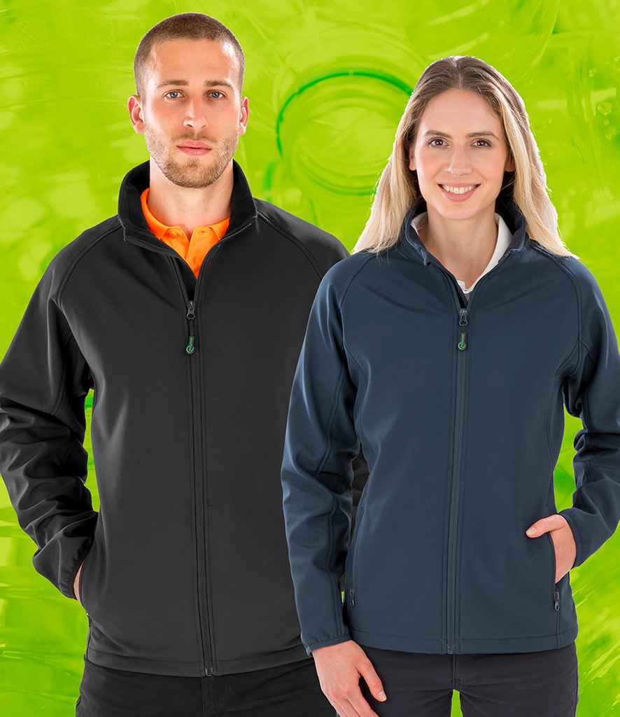 Result Genuine Recycled Ladies Printable Soft Shell Jacket in Navy by Result Genuine Recycled — Custom branded clothing by Print Press, featuring premium embroidery produced in our specialist print lab in the UK.