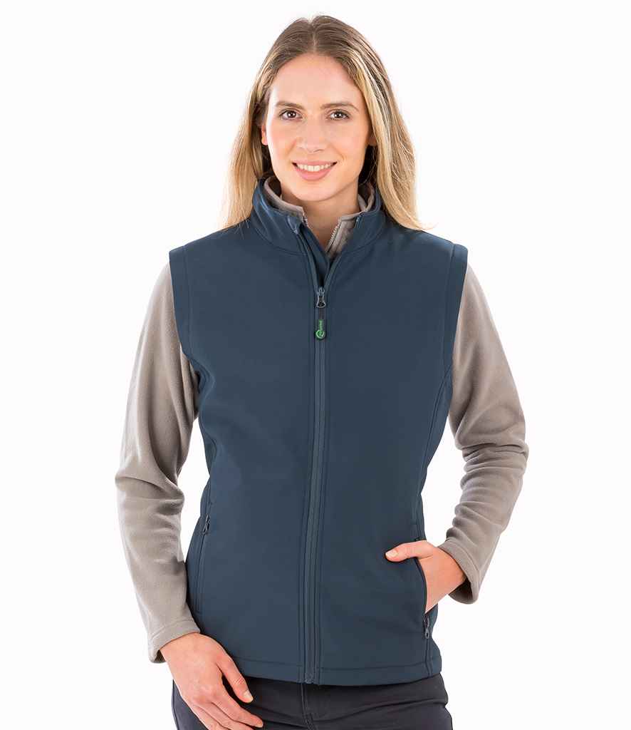 Result Genuine Recycled Ladies Printable Soft Shell Bodywarmer in by Result Genuine Recycled — Custom branded clothing by Print Press, featuring premium embroidery produced in our specialist print lab in the UK.
