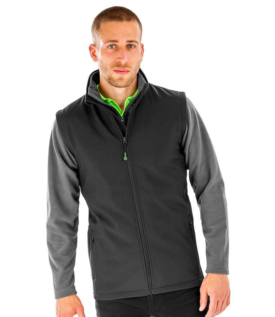 Result Genuine Recycled Printable Soft Shell Bodywarmer in by Result Genuine Recycled — Custom branded clothing by Print Press, featuring premium embroidery produced in our specialist print lab in the UK.