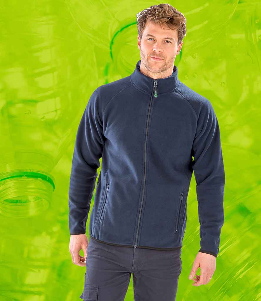 Result Genuine Recycled Polarthermic Fleece Jacket in Navy by Result Genuine Recycled — Custom branded clothing by Print Press, featuring premium embroidery produced in our specialist print lab in the UK.