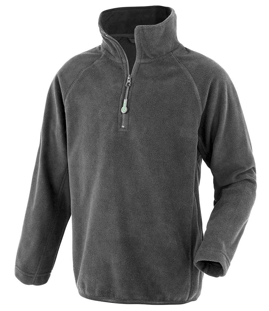 Result Genuine Recycled Kids Zip Neck Micro Fleece in Grey by Result Genuine Recycled — Custom branded clothing by Print Press, featuring premium embroidery produced in our specialist print lab in the UK.