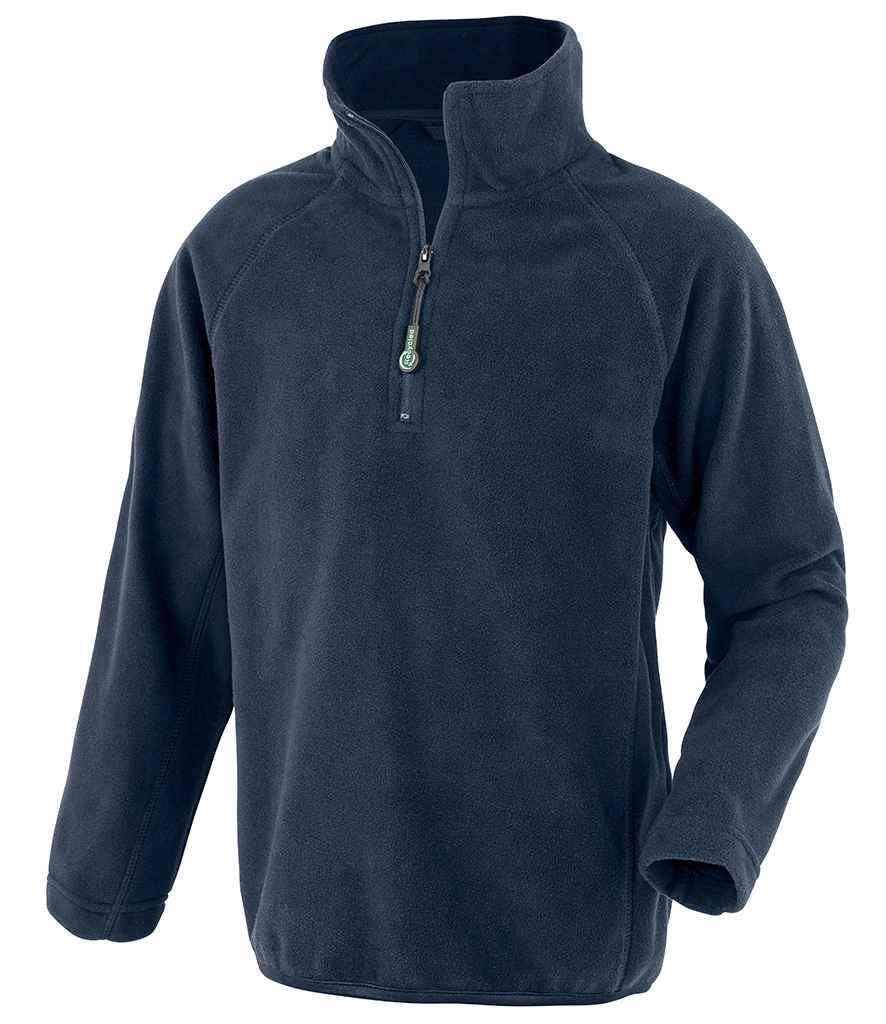 Result Genuine Recycled Kids Zip Neck Micro Fleece in Navy by Result Genuine Recycled — Custom branded clothing by Print Press, featuring premium embroidery produced in our specialist print lab in the UK.