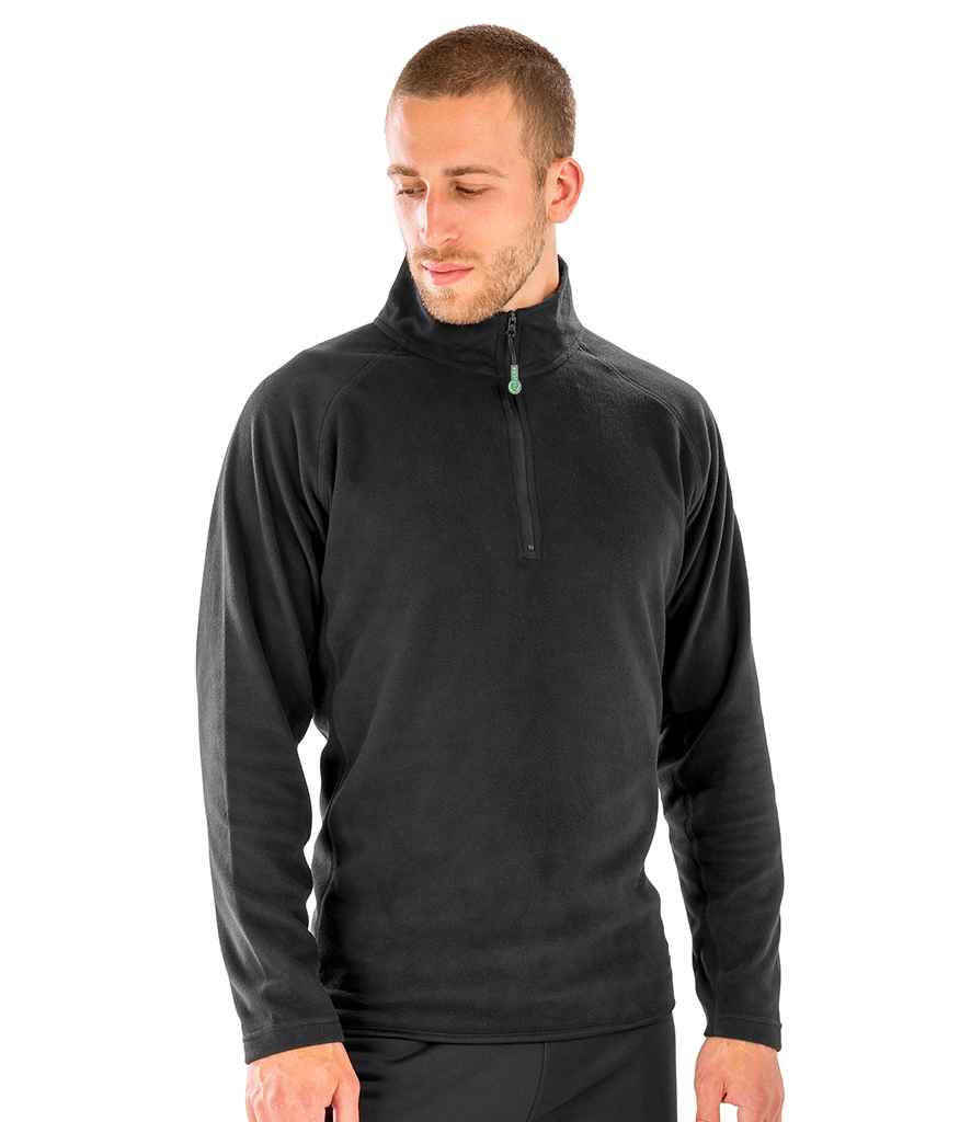 Result Genuine Recycled Zip Neck Micro Fleece in Black by Result Genuine Recycled — Custom branded clothing by Print Press, featuring premium embroidery produced in our specialist print lab in the UK.