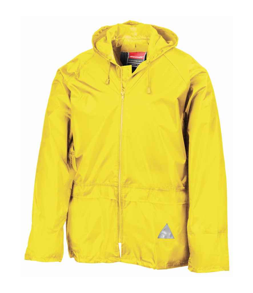 Result Waterproof Jacket/Trouser Suit in Carry Bag in Neon Yellow by Result — Custom branded clothing by Print Press, featuring premium embroidery produced in our specialist print lab in the UK.