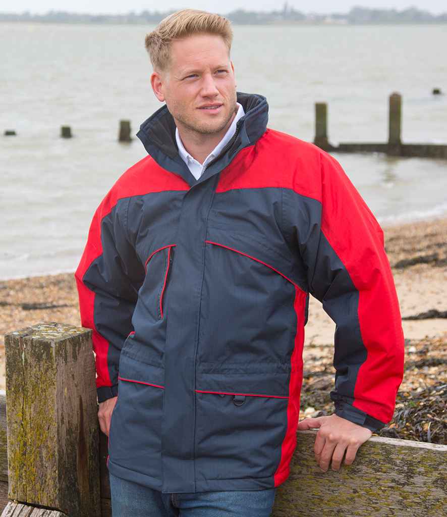 Result Seneca Hi-Activity Jacket in Navy Red by Result — Custom branded clothing by Print Press, featuring premium embroidery produced in our specialist print lab in the UK.