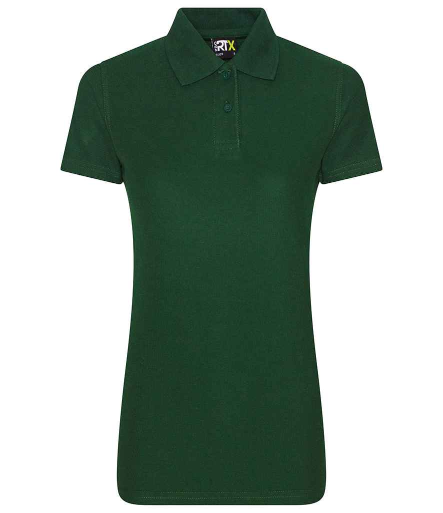 Pro RTX Ladies Pro Pique Polo Shirt in Bottle Green by Pro RTX — Custom branded clothing by Print Press, featuring premium embroidery produced in our specialist print lab in the UK.