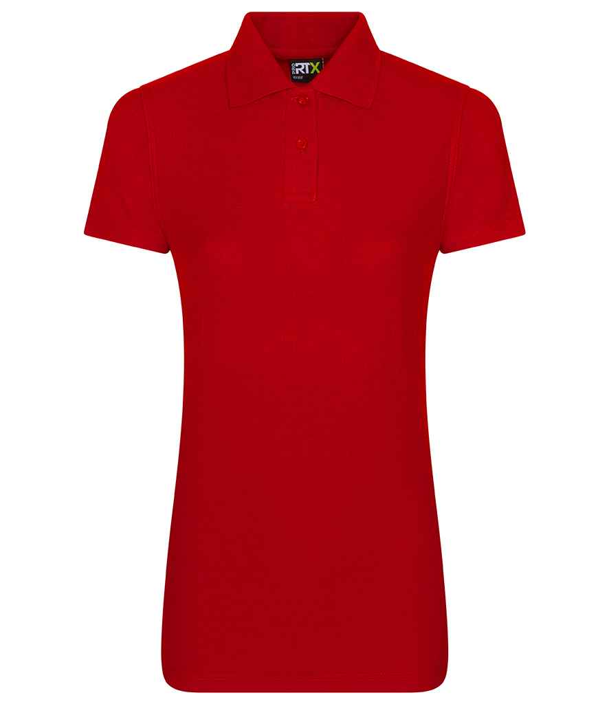 Pro RTX Ladies Pro Pique Polo Shirt in Red by Pro RTX — Custom branded clothing by Print Press, featuring premium embroidery produced in our specialist print lab in the UK.