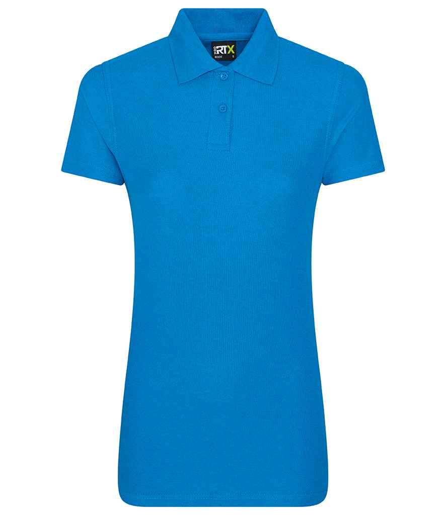 Pro RTX Ladies Pro Pique Polo Shirt in Sapphire Blue by Pro RTX — Custom branded clothing by Print Press, featuring premium embroidery produced in our specialist print lab in the UK.