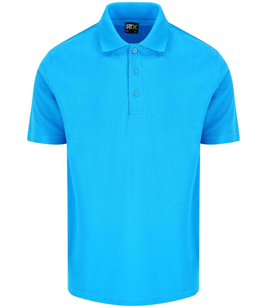 40 x Pro RTX Work Polos in Turquoise Blue by Print Lab Deals — Custom branded clothing by Print Press, featuring premium embroidery produced in our specialist print lab in the UK.