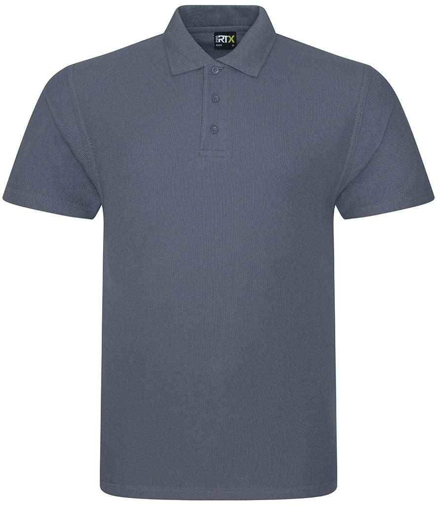 Pro RTX Pro Pique Polo Shirt in Solid Grey by Pro RTX — Custom branded clothing by Print Press, featuring premium embroidery produced in our specialist print lab in the UK.