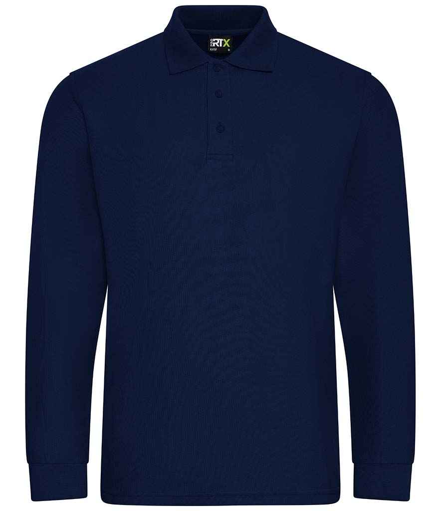 Pro RTX Pro Long Sleeve Pique Polo Shirt in by Pro RTX — Custom branded clothing by Print Press, featuring premium embroidery produced in our specialist print lab in the UK.
