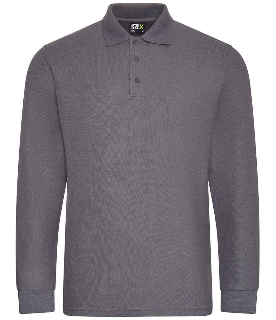 Pro RTX Pro Long Sleeve Pique Polo Shirt in by Pro RTX — Custom branded clothing by Print Press, featuring premium embroidery produced in our specialist print lab in the UK.