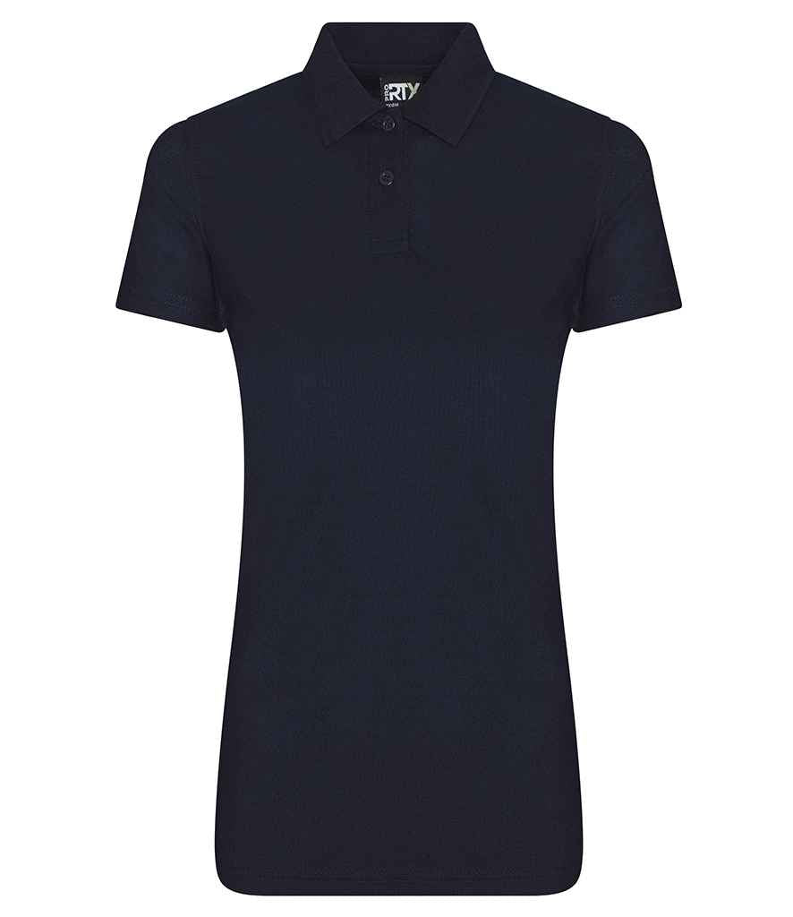 Pro RTX Ladies Pro Polyester Polo Shirt in Navy by Pro RTX — Custom branded clothing by Print Press, featuring premium embroidery produced in our specialist print lab in the UK.