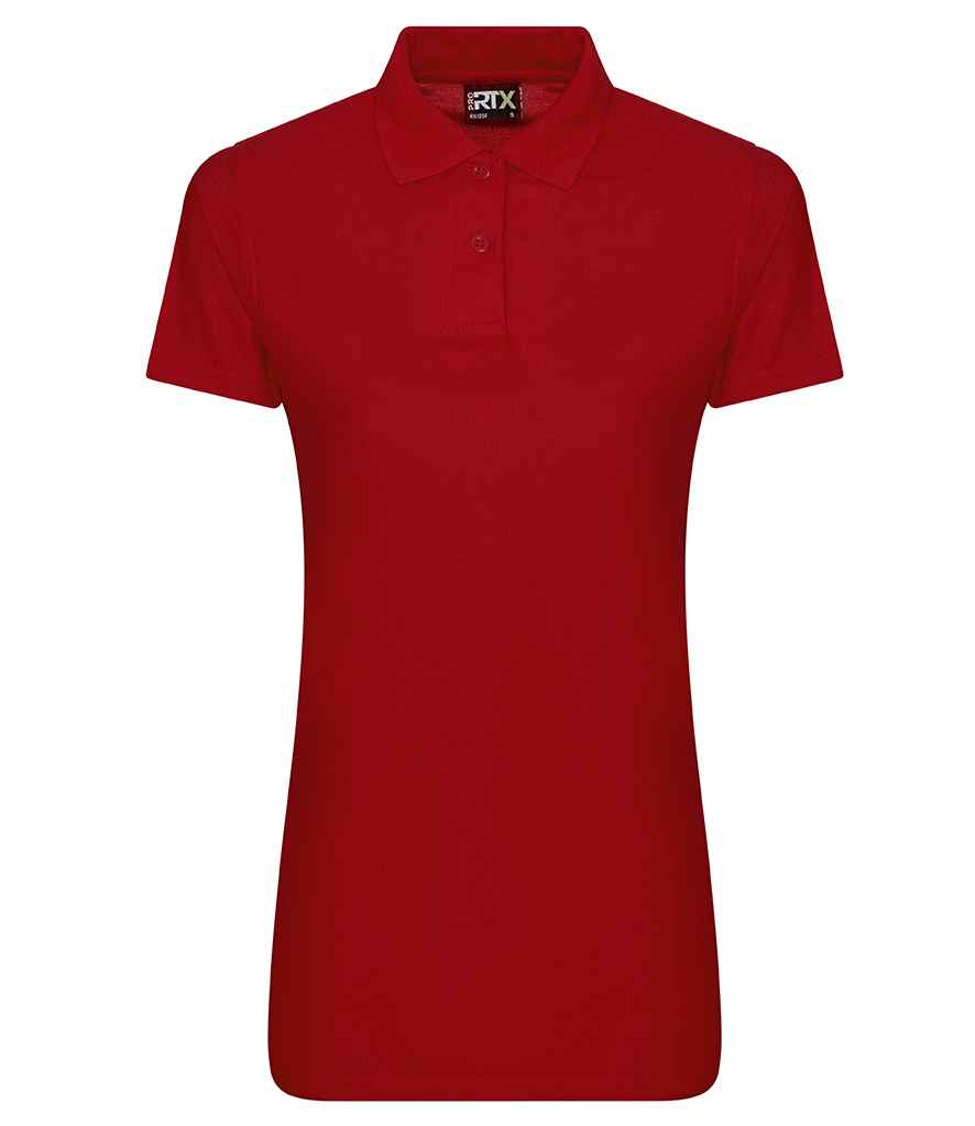 Pro RTX Ladies Pro Polyester Polo Shirt in Red by Pro RTX — Custom branded clothing by Print Press, featuring premium embroidery produced in our specialist print lab in the UK.