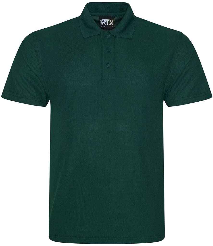 Pro RTX Pro Polyester Polo Shirt in Bottle Green by Pro RTX — Custom branded clothing by Print Press, featuring premium embroidery produced in our specialist print lab in the UK.