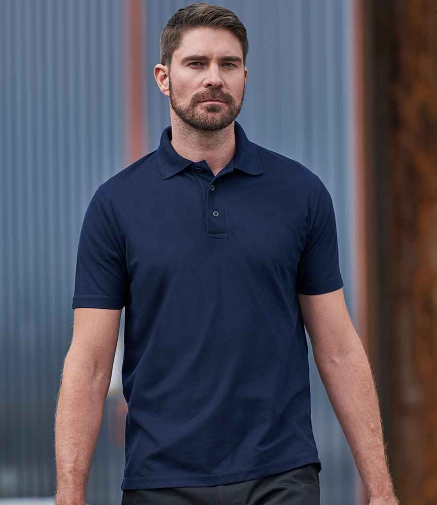 Pro RTX Pro Polyester Polo Shirt in Navy by Pro RTX — Custom branded clothing by Print Press, featuring premium embroidery produced in our specialist print lab in the UK.