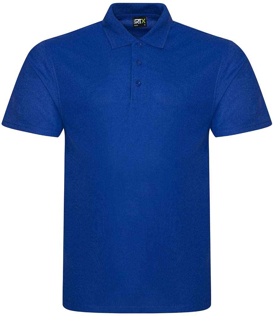 Pro RTX Pro Polyester Polo Shirt in Royal Blue by Pro RTX — Custom branded clothing by Print Press, featuring premium embroidery produced in our specialist print lab in the UK.