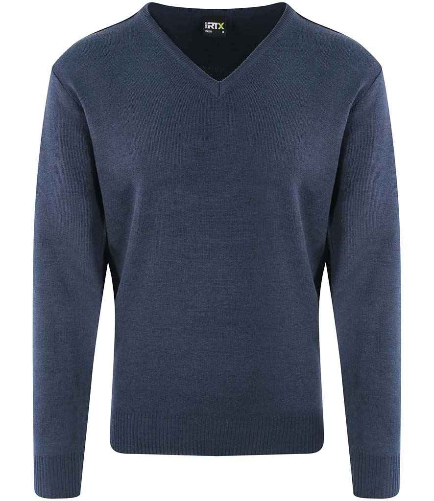 Pro RTX Pro Acrylic V Neck Sweater in by Pro RTX — Custom branded clothing by Print Press, featuring premium embroidery produced in our specialist print lab in the UK.