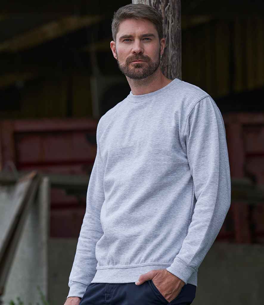 Pro RTX Pro Sweatshirt in Heather Grey by Pro RTX — Custom branded clothing by Print Press, featuring premium embroidery produced in our specialist print lab in the UK.