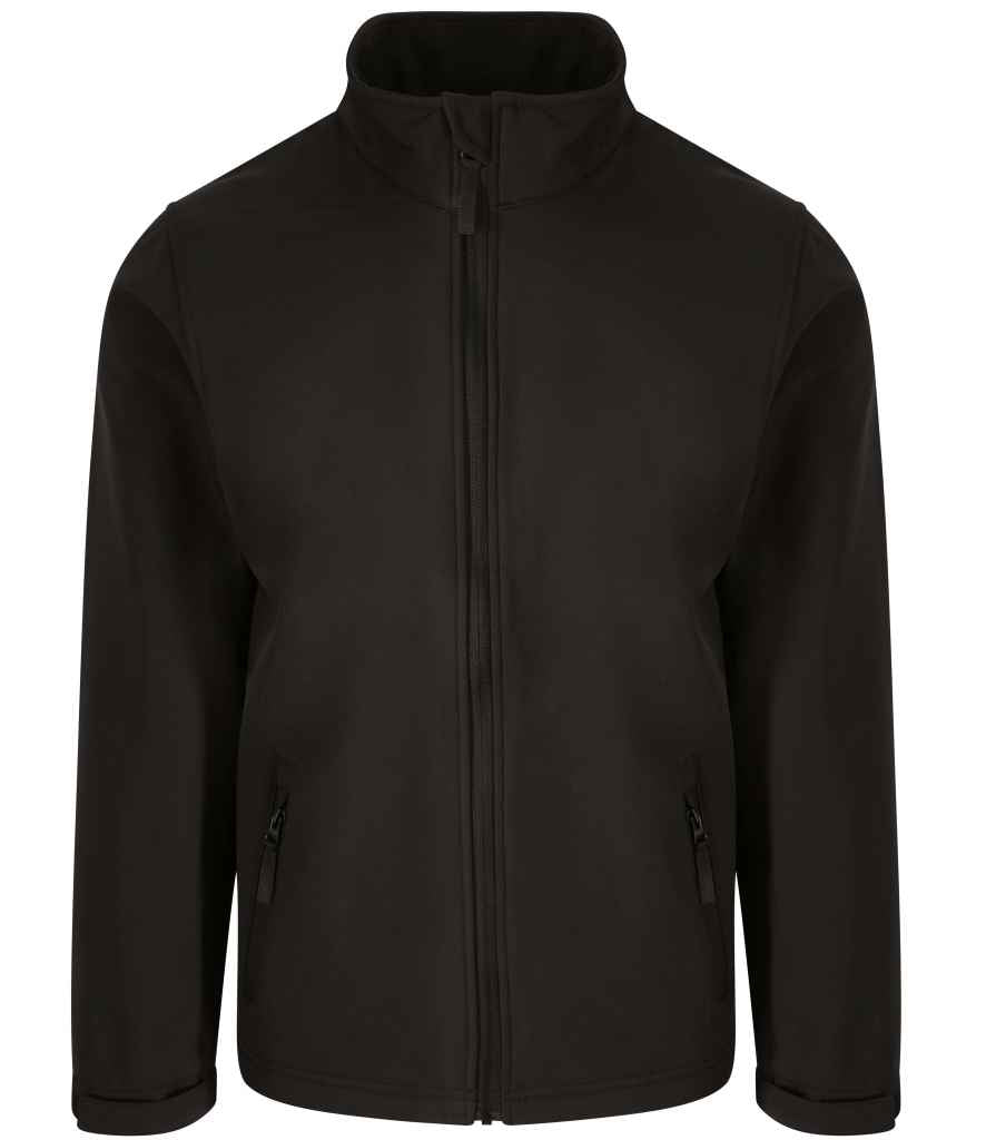 Pro RTX Pro Two Layer Soft Shell Jacket in Black by Pro RTX — Custom branded clothing by Print Press, featuring premium embroidery produced in our specialist print lab in the UK.