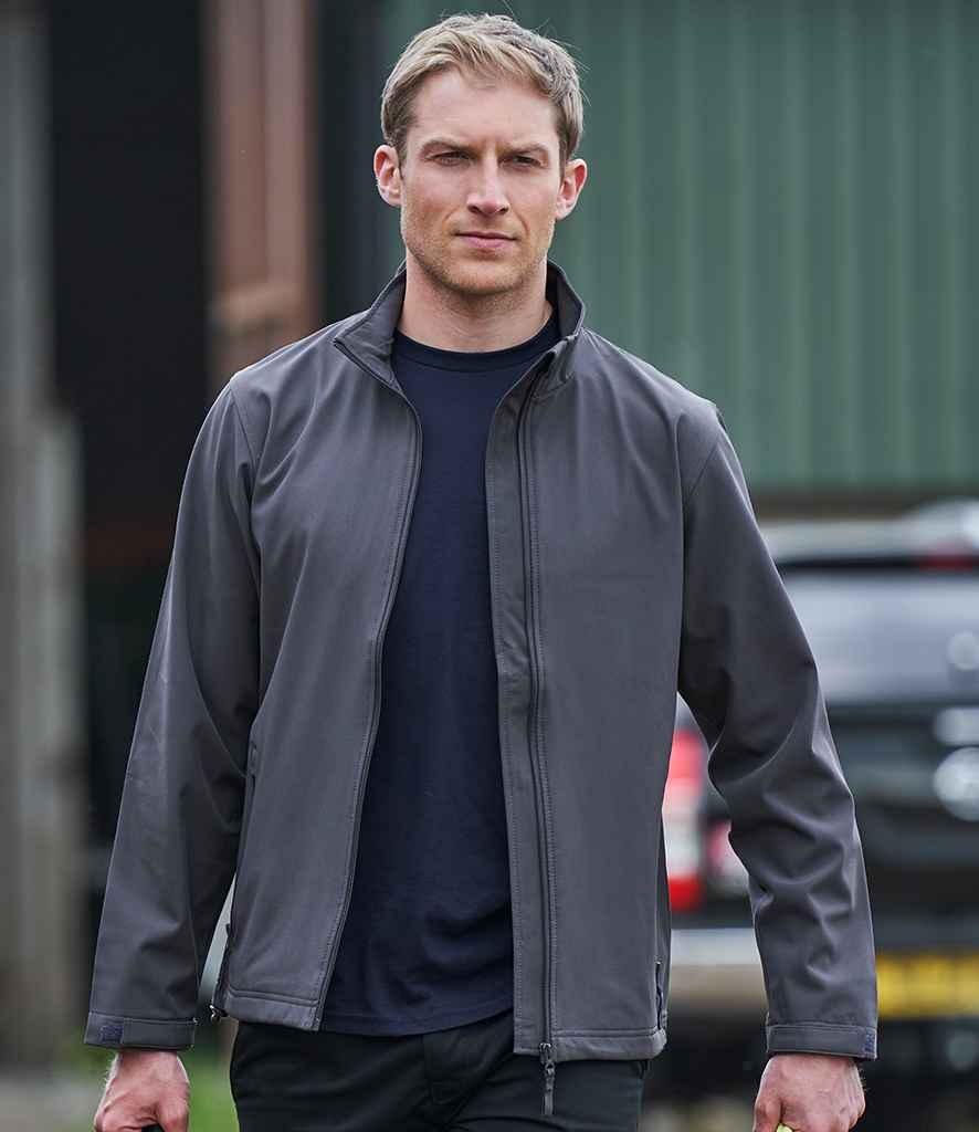 Pro RTX Pro Two Layer Soft Shell Jacket in Charcoal by Pro RTX — Custom branded clothing by Print Press, featuring premium embroidery produced in our specialist print lab in the UK.