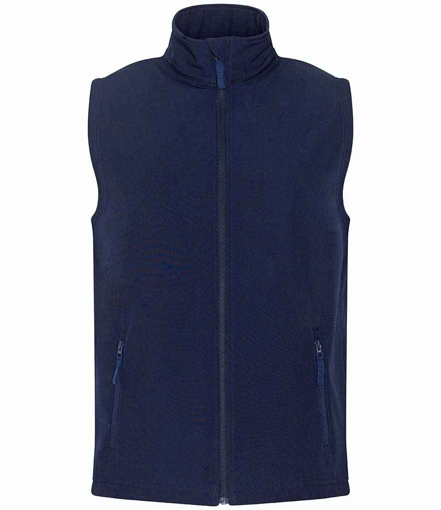 Pro RTX Two Layer Soft Shell Gilet in Navy by Pro RTX — Custom branded clothing by Print Press, featuring premium embroidery produced in our specialist print lab in the UK.