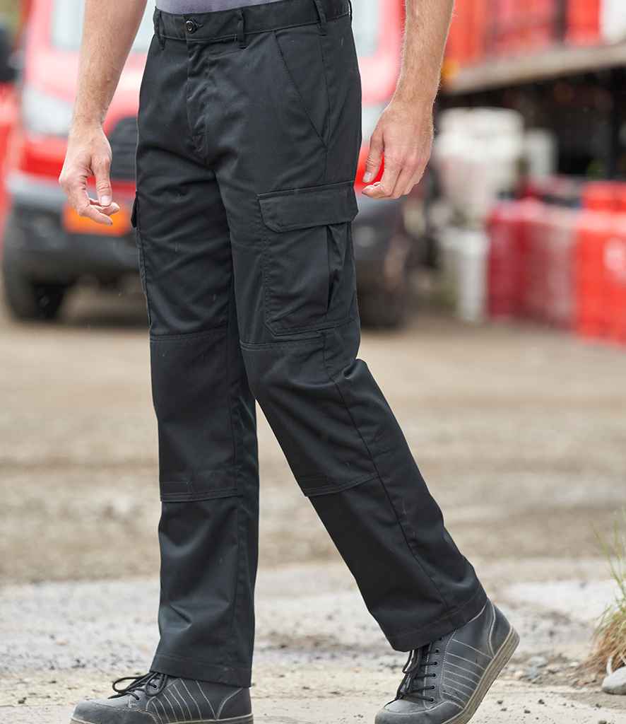 Pro RTX Pro Workwear Cargo Trousers in Black by Pro RTX — Custom branded clothing by Print Press, featuring premium embroidery produced in our specialist print lab in the UK.