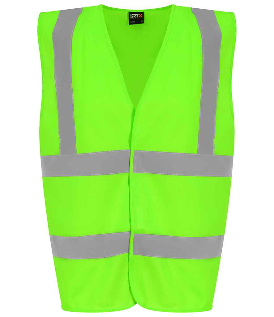 Pro RTX High Visibility Waistcoat - (2nd Colours) in Lime Green by Pro RTX High Visibility — Custom branded clothing by Print Press, featuring premium embroidery produced in our specialist print lab in the UK.