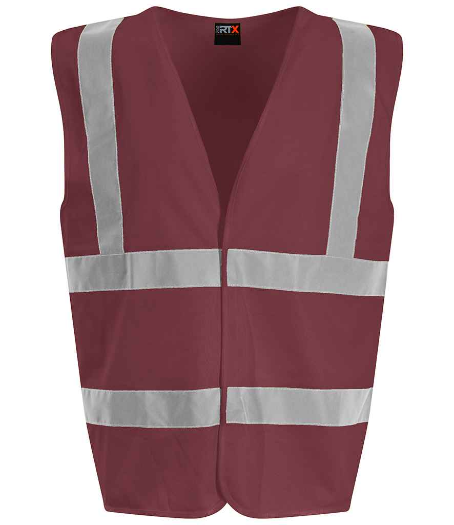 Pro RTX High Visibility Waistcoat - (2nd Colours) in Maroon by Pro RTX High Visibility — Custom branded clothing by Print Press, featuring premium embroidery produced in our specialist print lab in the UK.