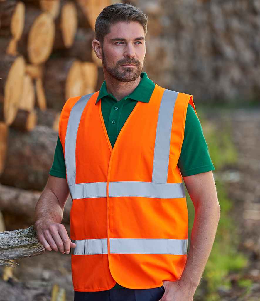 Pro RTX High Visibility Waistcoat - (2nd Colours) in Orange by Pro RTX High Visibility — Custom branded clothing by Print Press, featuring premium embroidery produced in our specialist print lab in the UK.
