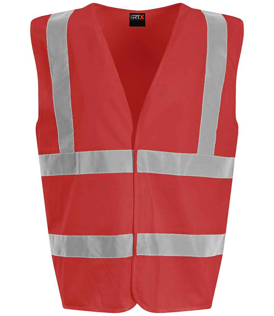 Pro RTX High Visibility Waistcoat in Red by Pro RTX High Visibility — Custom branded clothing by Print Press, featuring premium embroidery produced in our specialist print lab in the UK.
