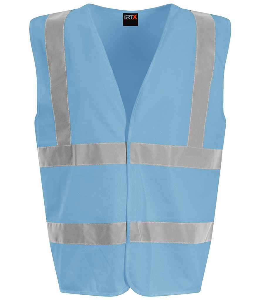 Pro RTX High Visibility Waistcoat in Sky Blue by Pro RTX High Visibility — Custom branded clothing by Print Press, featuring premium embroidery produced in our specialist print lab in the UK.
