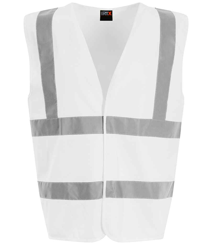 Pro RTX High Visibility Waistcoat in White by Pro RTX High Visibility — Custom branded clothing by Print Press, featuring premium embroidery produced in our specialist print lab in the UK.
