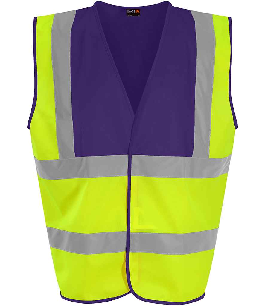 Pro RTX High Visibility Waistcoat in Yellow Purple by Pro RTX High Visibility — Custom branded clothing by Print Press, featuring premium embroidery produced in our specialist print lab in the UK.