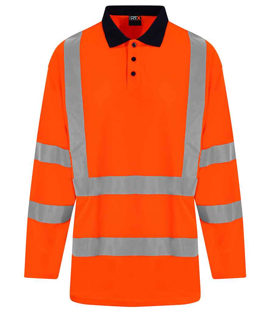 Pro RTX High Visibility Long Sleeve Polo Shirt in by Pro RTX High Visibility — Custom branded clothing by Print Press, featuring premium embroidery produced in our specialist print lab in the UK.