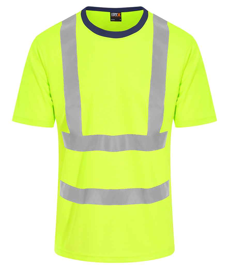 Pro RTX High Visibility T-Shirt in Yellow Navy by Pro RTX High Visibility — Custom branded clothing by Print Press, featuring premium embroidery produced in our specialist print lab in the UK.