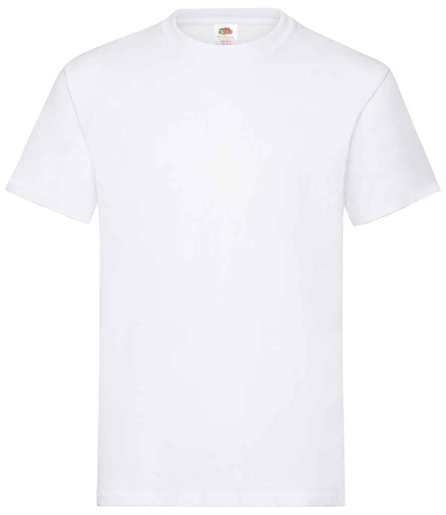 Fruit of the Loom Heavy Cotton T-Shirt in White by Fruit of the Loom — Custom branded clothing by Print Press, featuring premium embroidery produced in our specialist print lab in the UK.