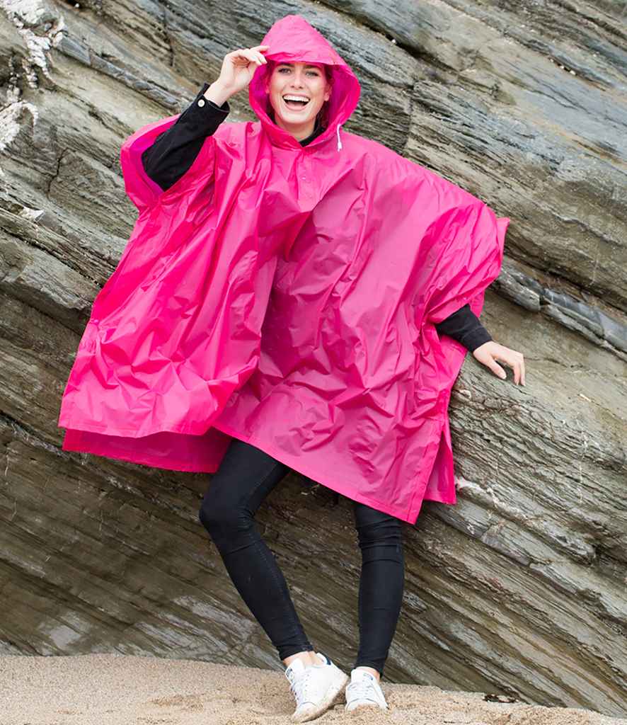 Splashmacs Rain Poncho in ONE Fuchsia by Splashmacs — Custom branded clothing by Print Press, featuring premium embroidery produced in our specialist print lab in the UK.