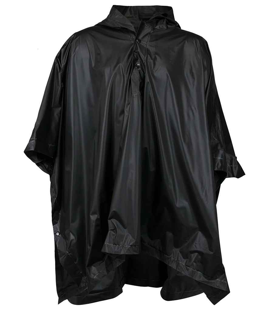 Splashmacs Kids Rain Poncho in ONE Black by Splashmacs — Custom branded clothing by Print Press, featuring premium embroidery produced in our specialist print lab in the UK.