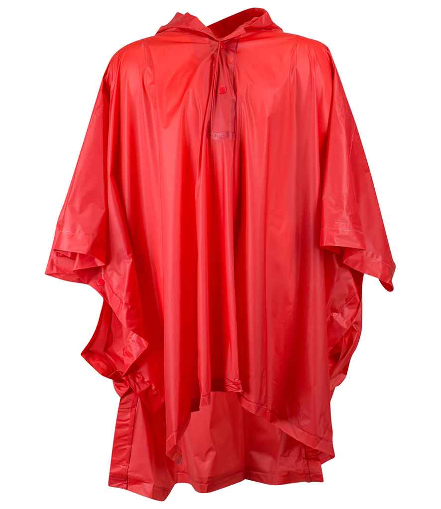 Splashmacs Kids Rain Poncho in ONE Red by Splashmacs — Custom branded clothing by Print Press, featuring premium embroidery produced in our specialist print lab in the UK.