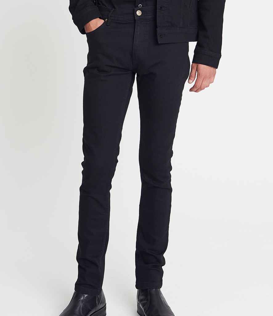 So Denim Mens Max Slim Jeans in Black by So Denim — Custom branded clothing by Print Press, featuring premium embroidery produced in our specialist print lab in the UK.