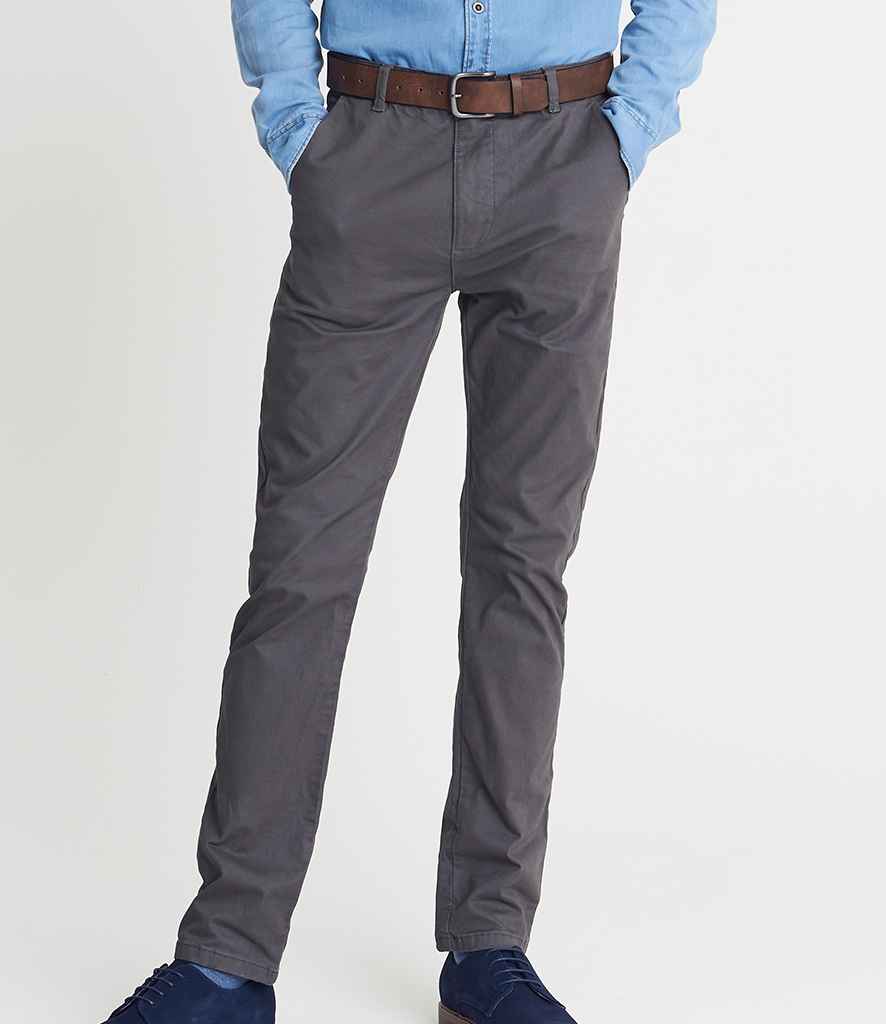 So Denim Adam Slim Chinos in Slate by So Denim — Custom branded clothing by Print Press, featuring premium embroidery produced in our specialist print lab in the UK.