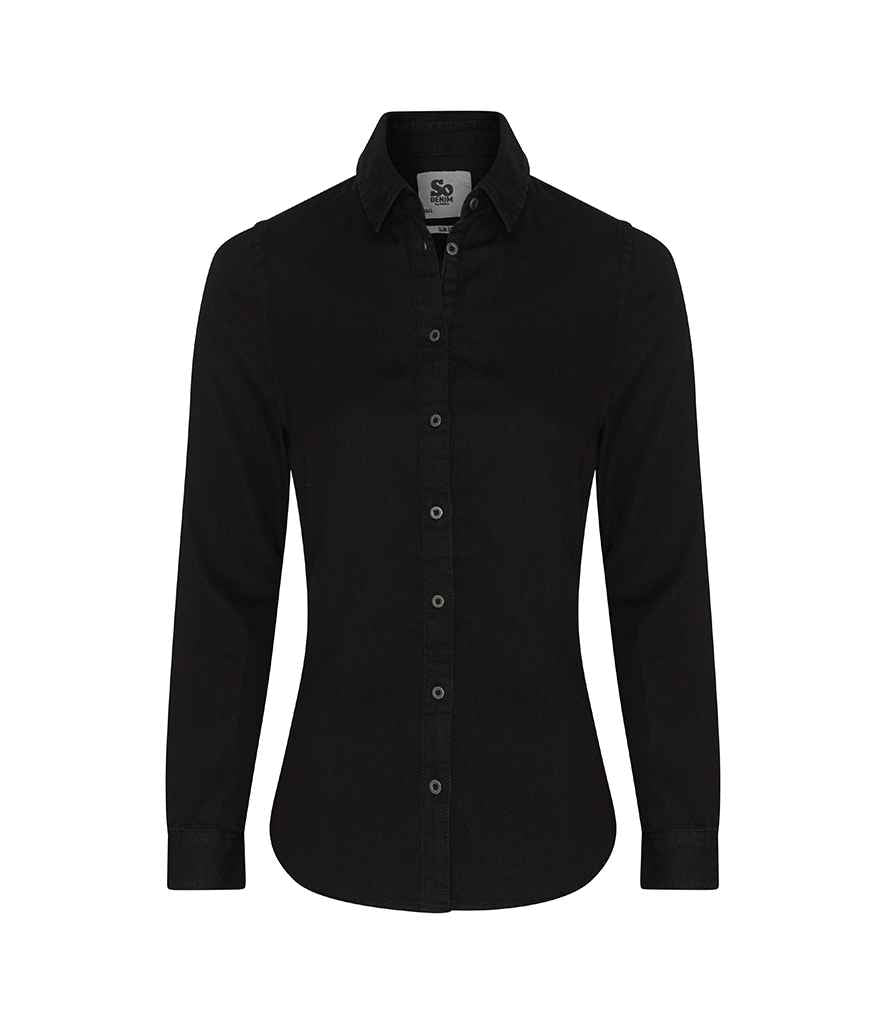 So Denim Lucy Denim Shirt in by So Denim — Custom branded clothing by Print Press, featuring premium embroidery produced in our specialist print lab in the UK.