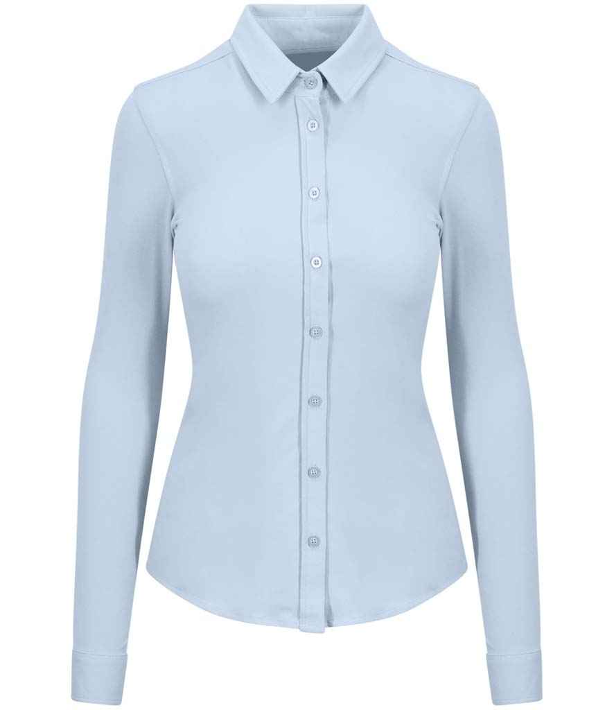 So Denim Anna Knitted Long Sleeve Shirt in by So Denim — Custom branded clothing by Print Press, featuring premium embroidery produced in our specialist print lab in the UK.