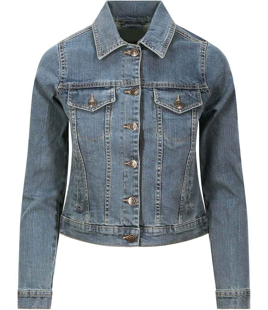 So Denim Ladies Olivia Denim Jacket in by So Denim — Custom branded clothing by Print Press, featuring premium embroidery produced in our specialist print lab in the UK.
