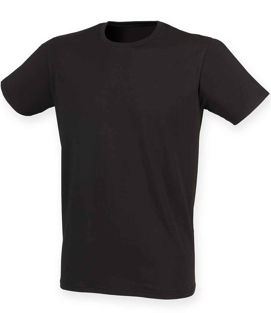 SF Men Feel Good Stretch T-Shirt in Black by SF — Custom branded clothing by Print Press, featuring premium embroidery produced in our specialist print lab in the UK.