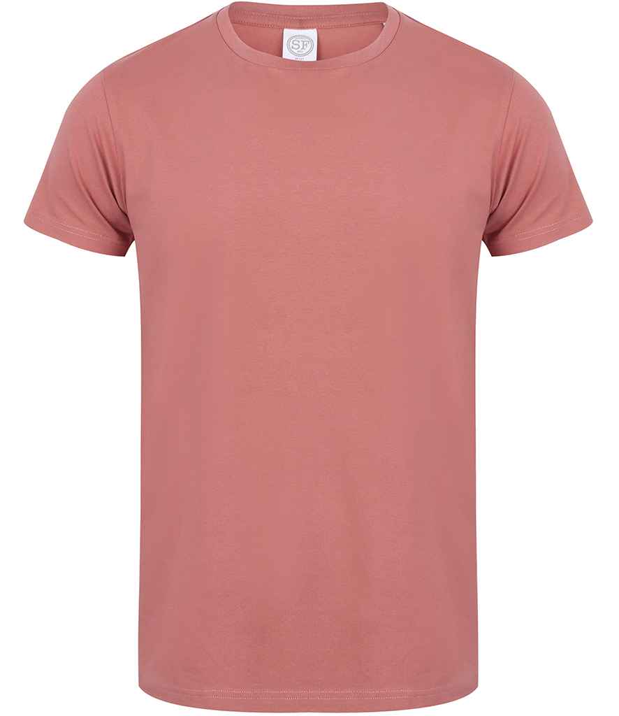 SF Men Feel Good Stretch T-Shirt in Clay by SF — Custom branded clothing by Print Press, featuring premium embroidery produced in our specialist print lab in the UK.