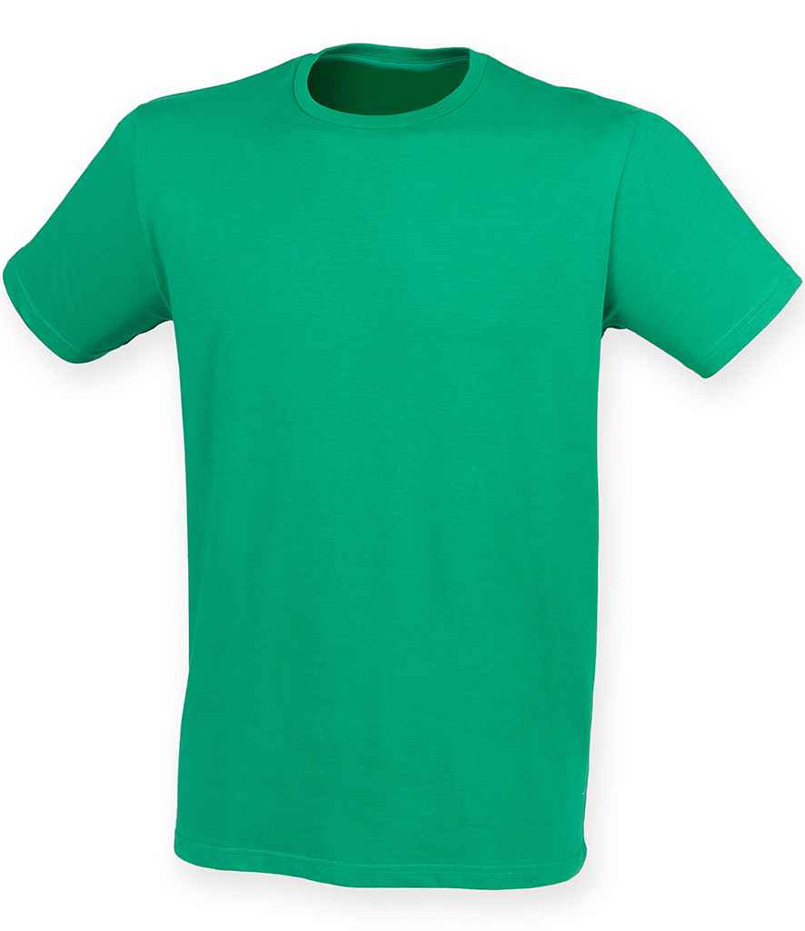 SF Men Feel Good Stretch T-Shirt in Green by SF — Custom branded clothing by Print Press, featuring premium embroidery produced in our specialist print lab in the UK.